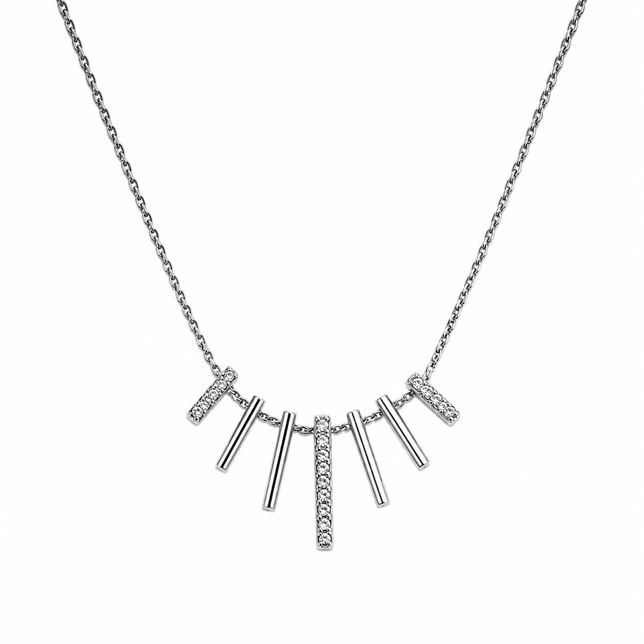 Collar destellos caídos plata