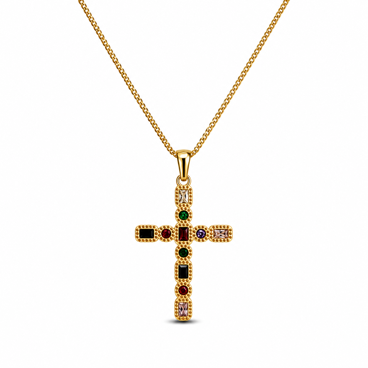 Collar cruz de colores