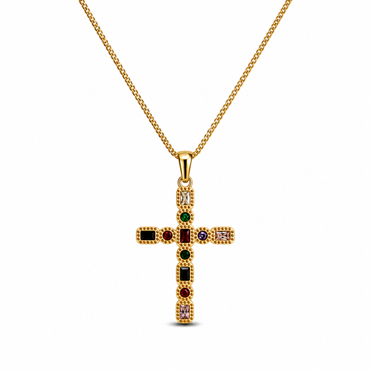 Collar cruz de colores
