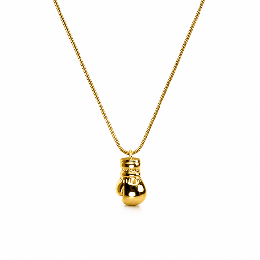 Collar guante de boxeo oro